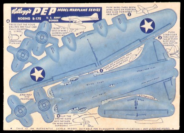 F273-18 1941-42 Kellogg's Pep Model Warplane Series Boeing B-17E